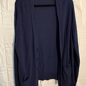 Men's Navy Blue Cardigan Sweater